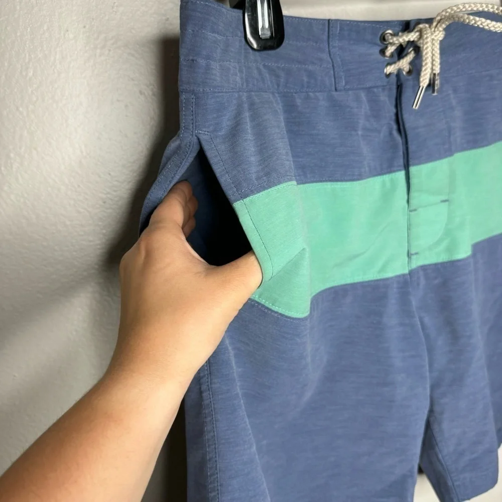 FAHERTY Men's Beacon Swim Trunks- Navy Green